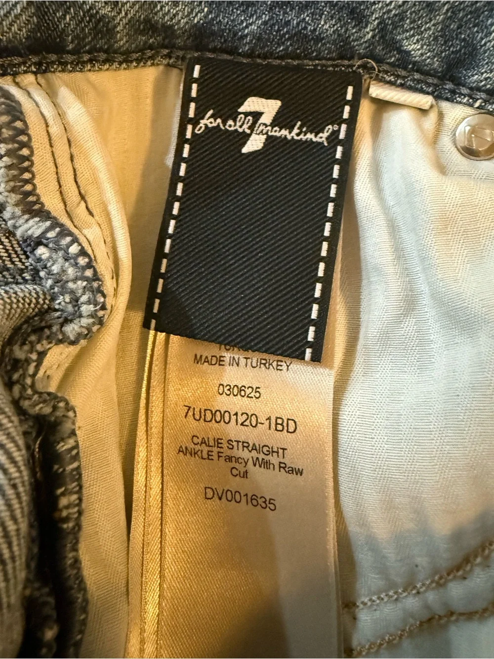 NWT 7 For All Mankind Calie Ankle Straight Jeans in Luxe Vintage, Size 24 - Picture 11 of 12
